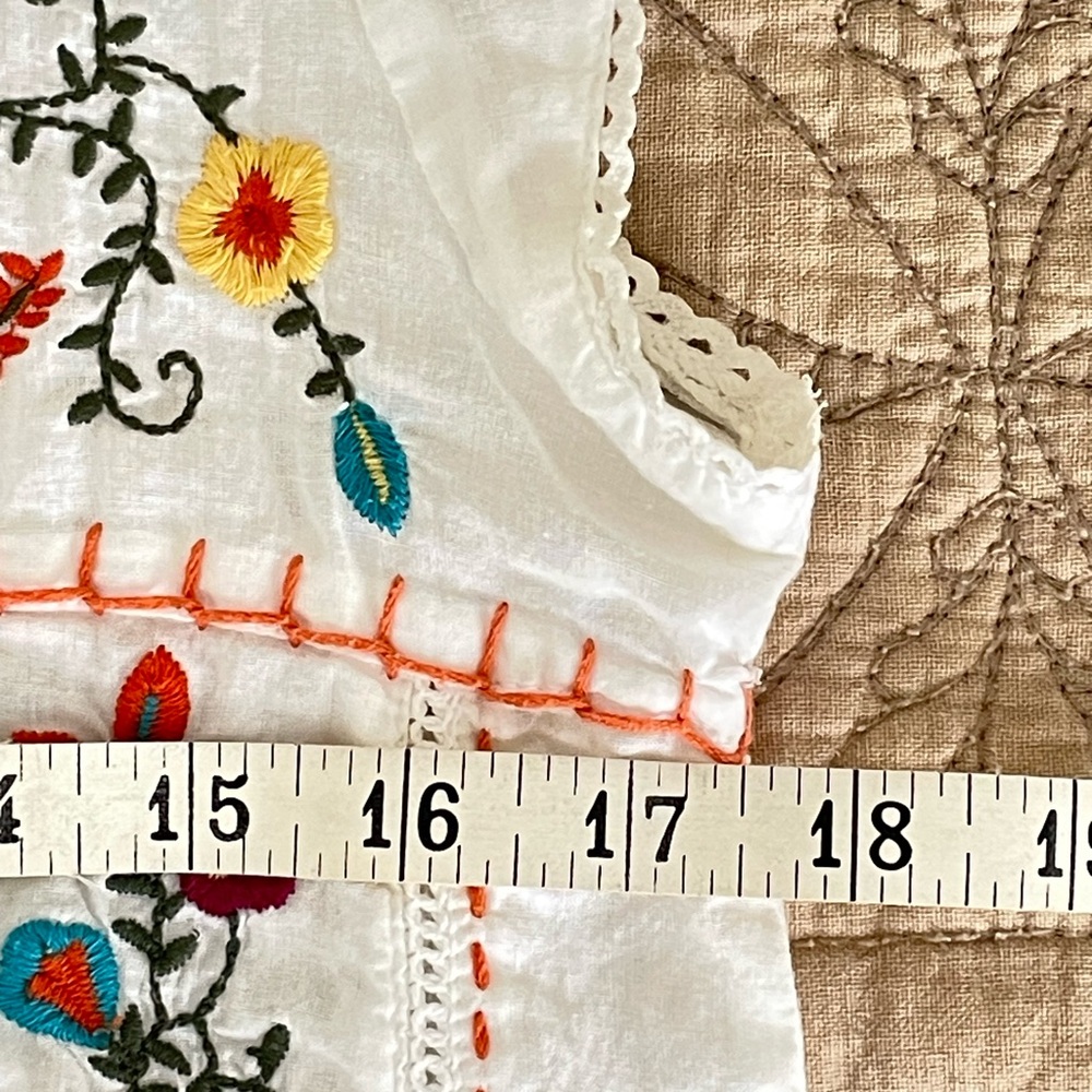 Bila White Top with Multicolor Embroidered Bodice - Picture 7 of 9
